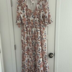 Floral Maxi Dress with Ruffle Hem Plus Size 3x